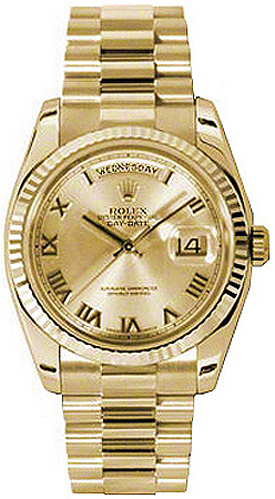 Rolex Day-Date Self winding Automatic Chronometer Champagne Watch 118238-0108 