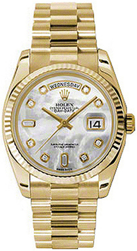 Rolex Day-Date Self winding Automatic Chronometer White Watch 118238-0115 
