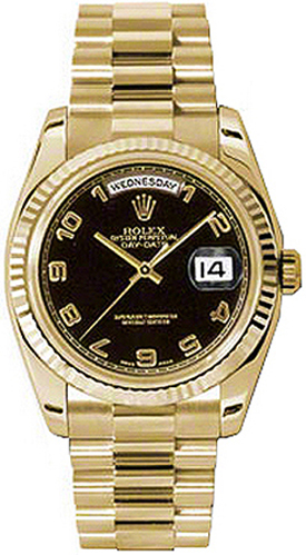 Rolex Day-Date Self winding Automatic Chronometer Black Watch 118238-BLKAFP 