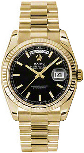 Rolex Day-Date Self winding Automatic Chronometer Black Watch 118238-0107 
