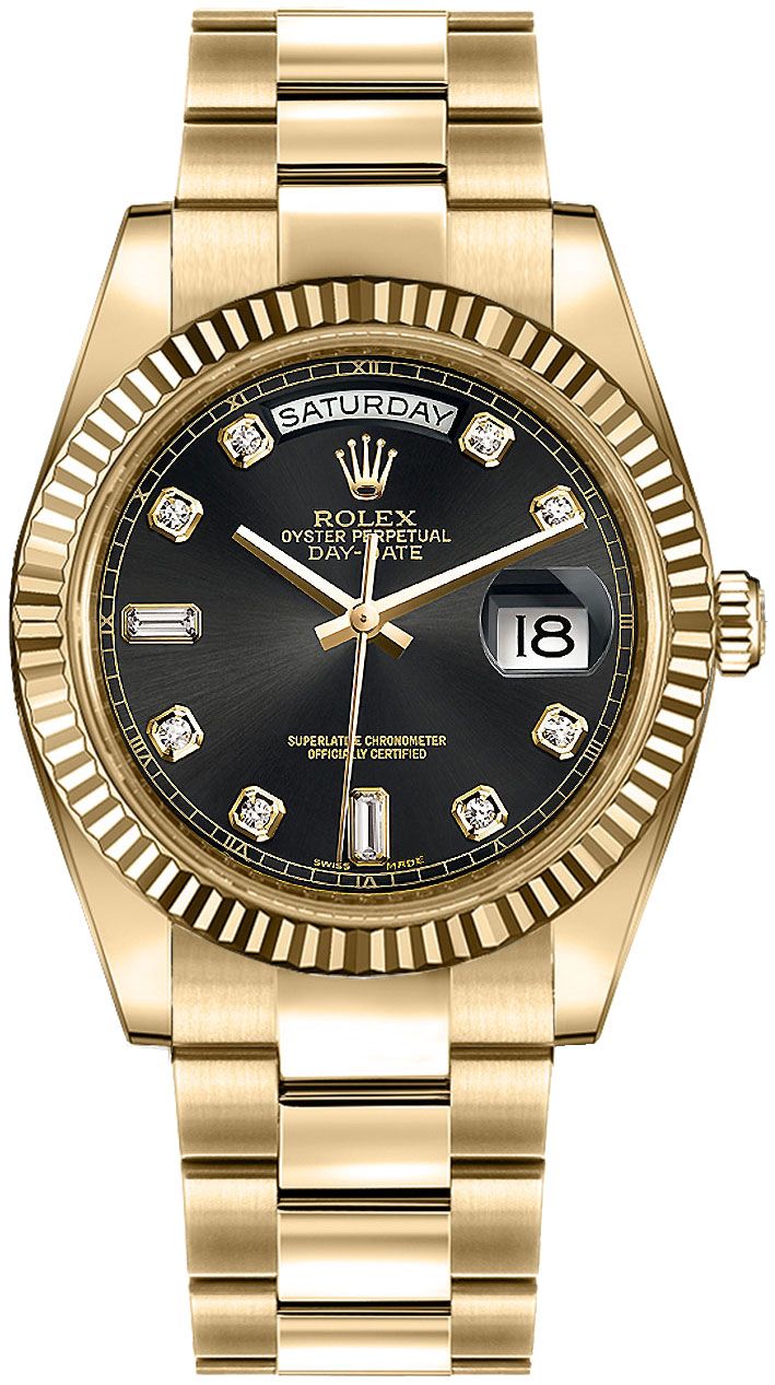 Rolex Day-Date Self winding Automatic Chronometer Black Watch 118238-0111 