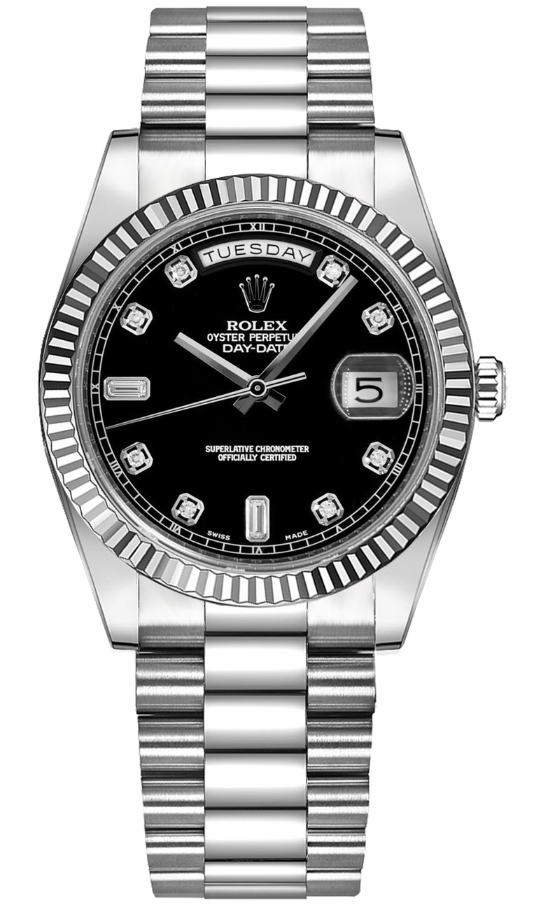 Rolex Day-Date Self winding Automatic Chronometer Black Unisex Watch 118239-0089 