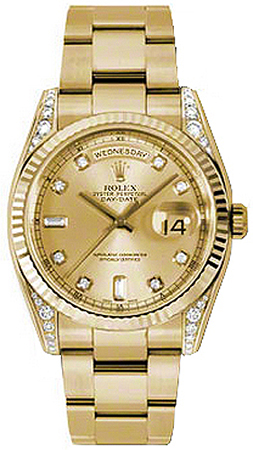 Rolex Day-Date Self winding Automatic Chronometer Champagne Unisex Watch 118338-CHPDFO 
