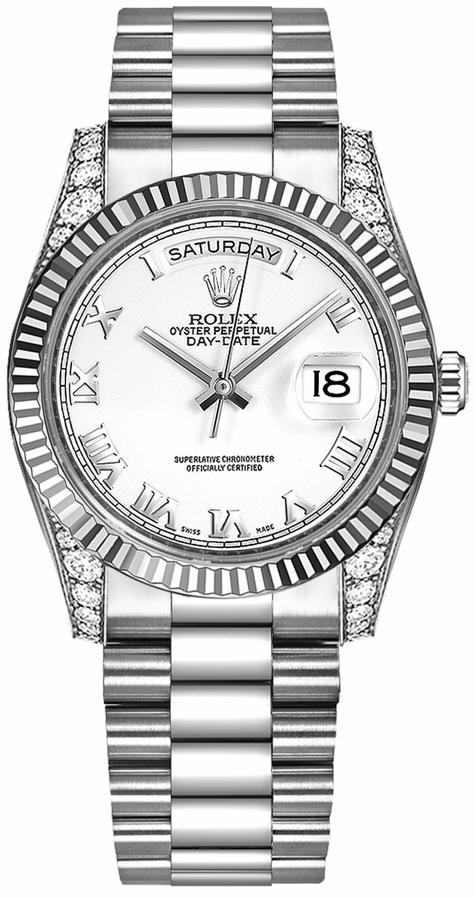 Rolex Day-Date Self winding Automatic Chronometer White Unisex Watch 118339-WHTRP 
