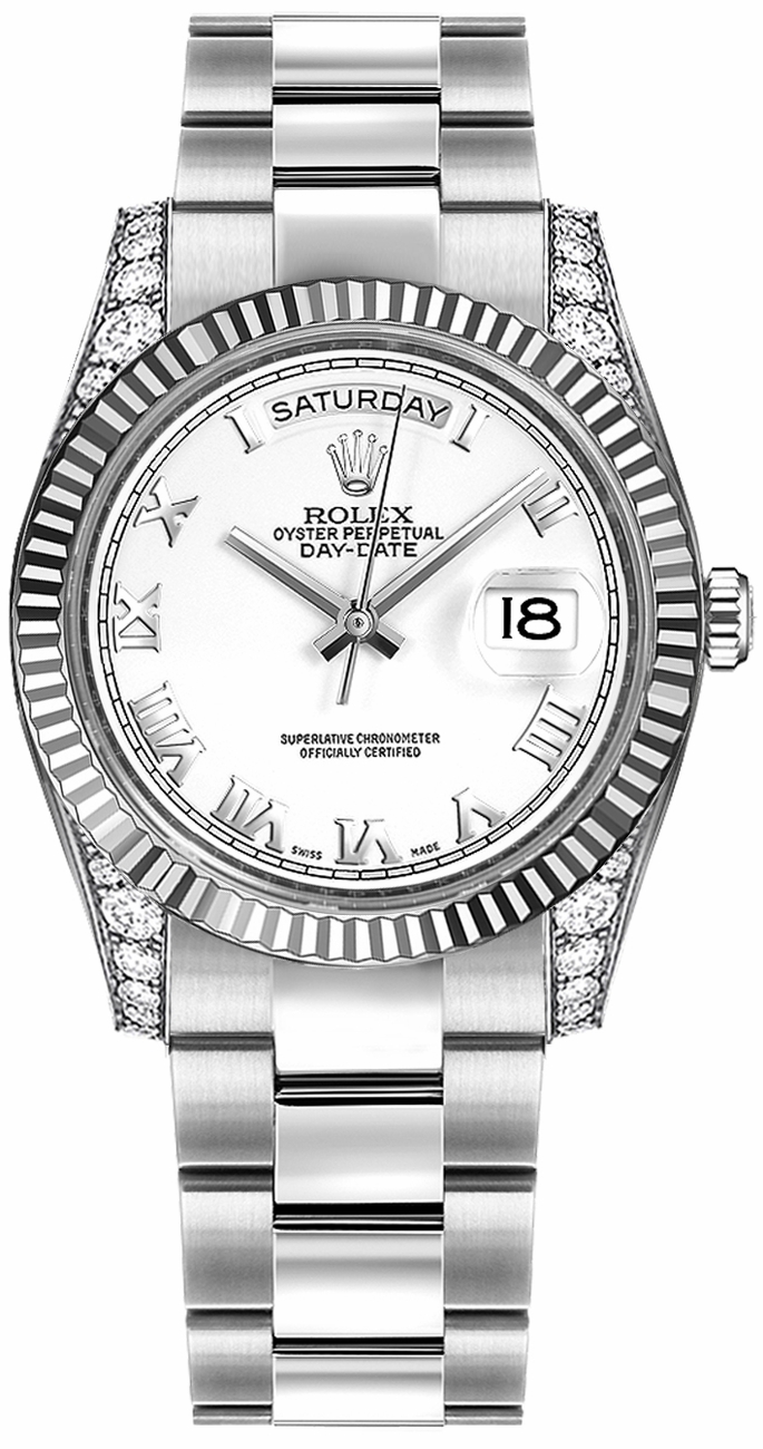 Rolex Day-Date Self winding Automatic Chronometer White Unisex Watch 118339-WHTRO 