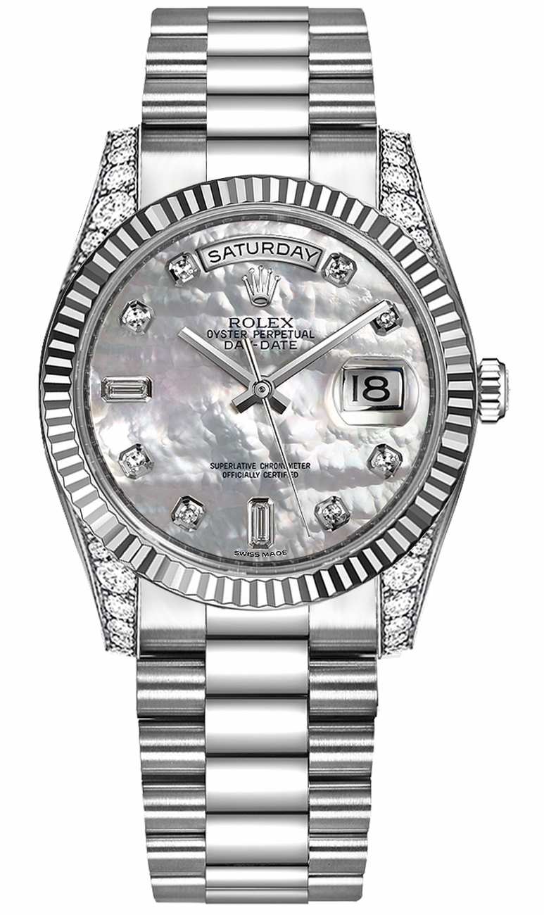 Rolex Day-Date Self winding Automatic Chronometer White Unisex Watch 118339-MOPDP 
