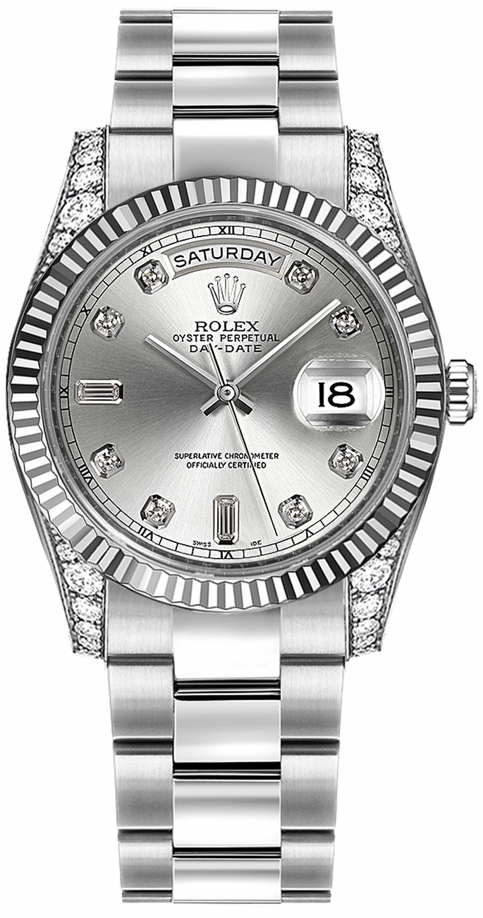 Rolex Day-Date Silver Watch 118339-SLVDO 