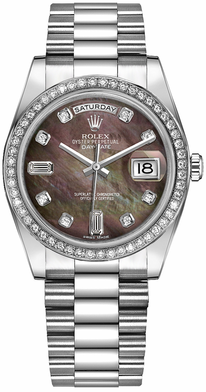 Rolex Day-Date Self winding Automatic Chronometer Black Watch 118346-0026 