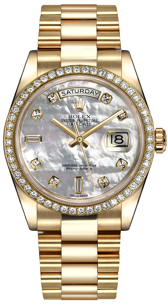 Rolex Day-Date Self winding Automatic Chronometer White Ladies Watch 118348-0027 