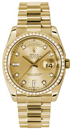 Rolex Day-Date Self winding Automatic Chronometer Champagne Ladies Watch 118348-0018 