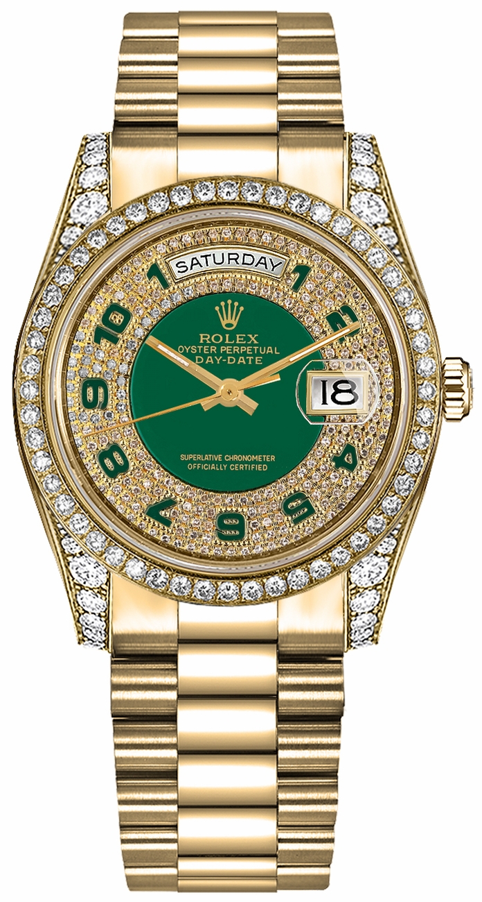 Rolex Day-Date Self winding Automatic Chronometer Diamonds Ladies Watch 118388-0053 