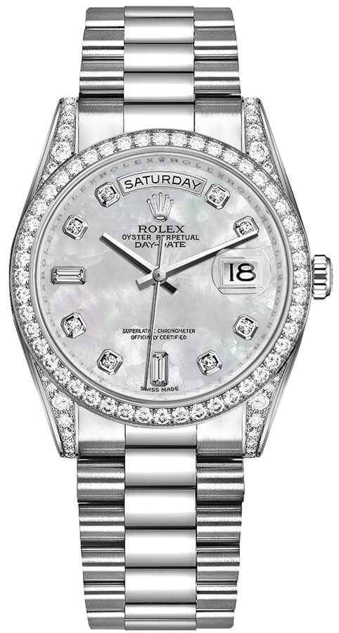 Rolex Day-Date Self winding Automatic Chronometer White Watch 118389-0012 