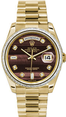 Rolex Day-Date Self winding Automatic Chronometer Brown Unisex Watch 118398-BLSEYEBGDP 