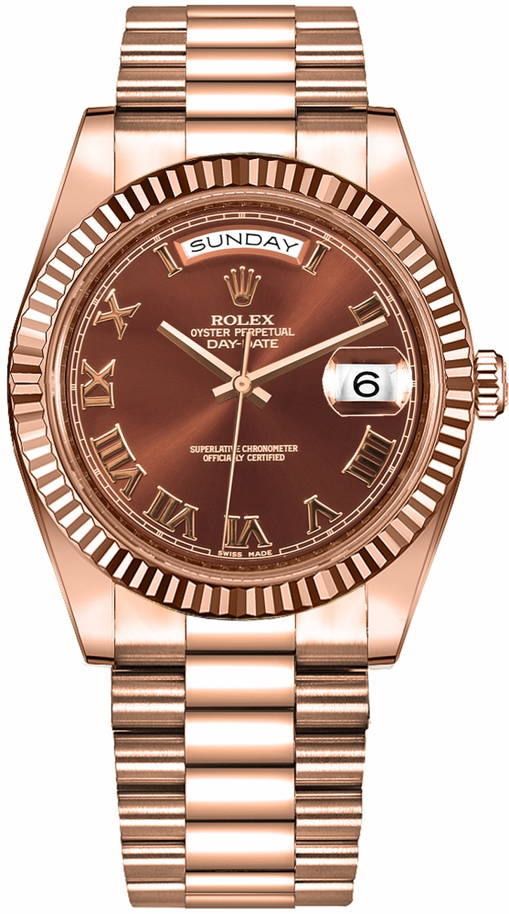 Rolex Day-Date Self winding Automatic Chronometer Brown Mens Watch 218235-0035 