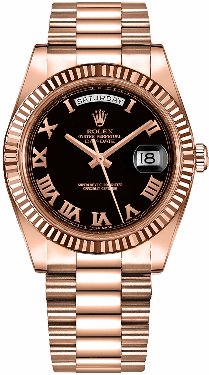 Rolex Day-Date Self winding Automatic Chronometer Black Mens Watch 218235-0034 