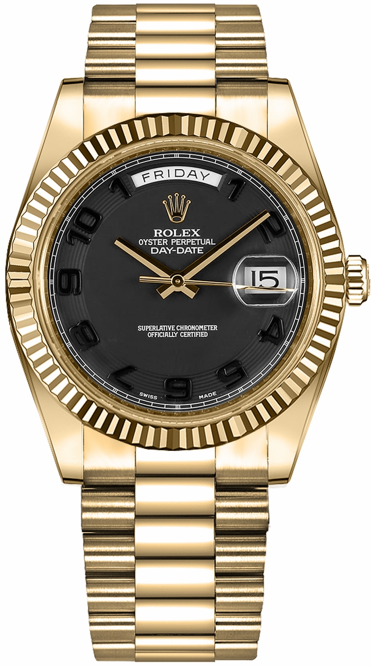 Rolex Day-Date Self winding Automatic Chronometer Black Watch 218238-BLKCAP 