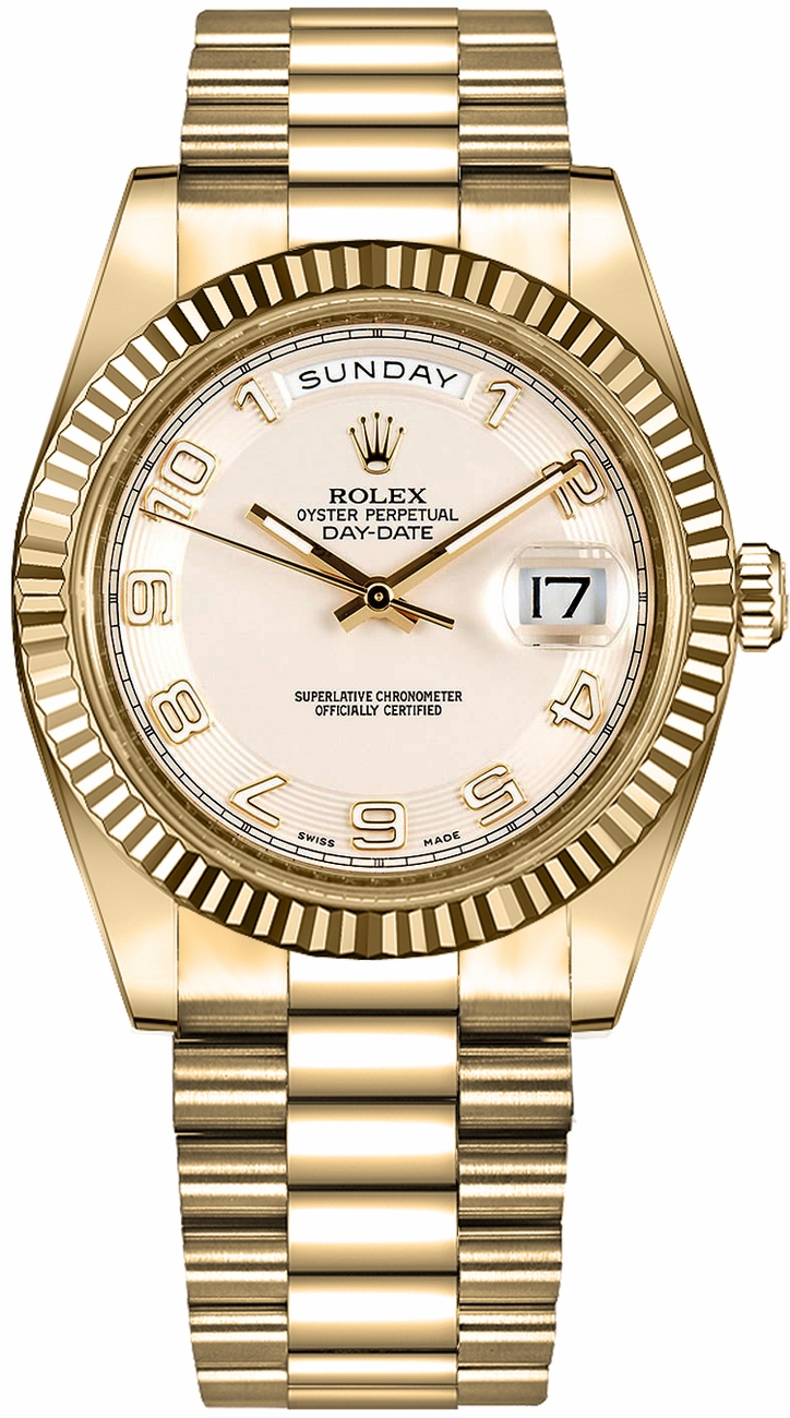 Rolex Day-Date Self winding Automatic Chronometer Ivory Watch 218238-IVYCAP 