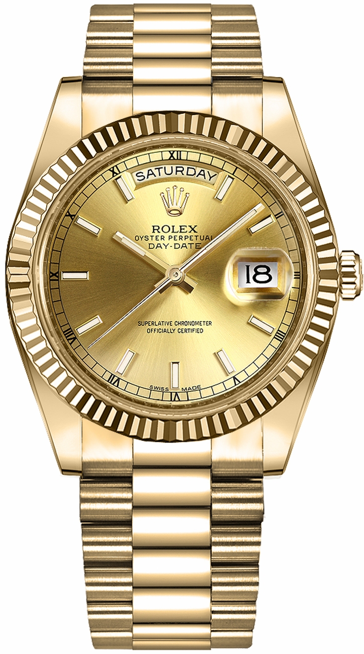 Rolex Day-Date Self winding Automatic Chronometer Champagne Mens Watch 218238-CHPSP 