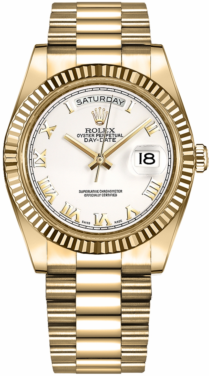 Rolex Day-Date Self winding Automatic Chronometer White Watch 218238-0037 