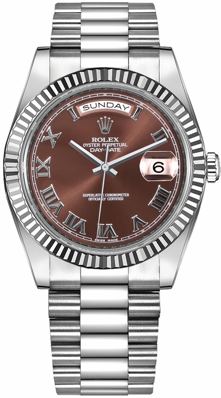 Rolex Day-Date Brown Watch 218239-0040 