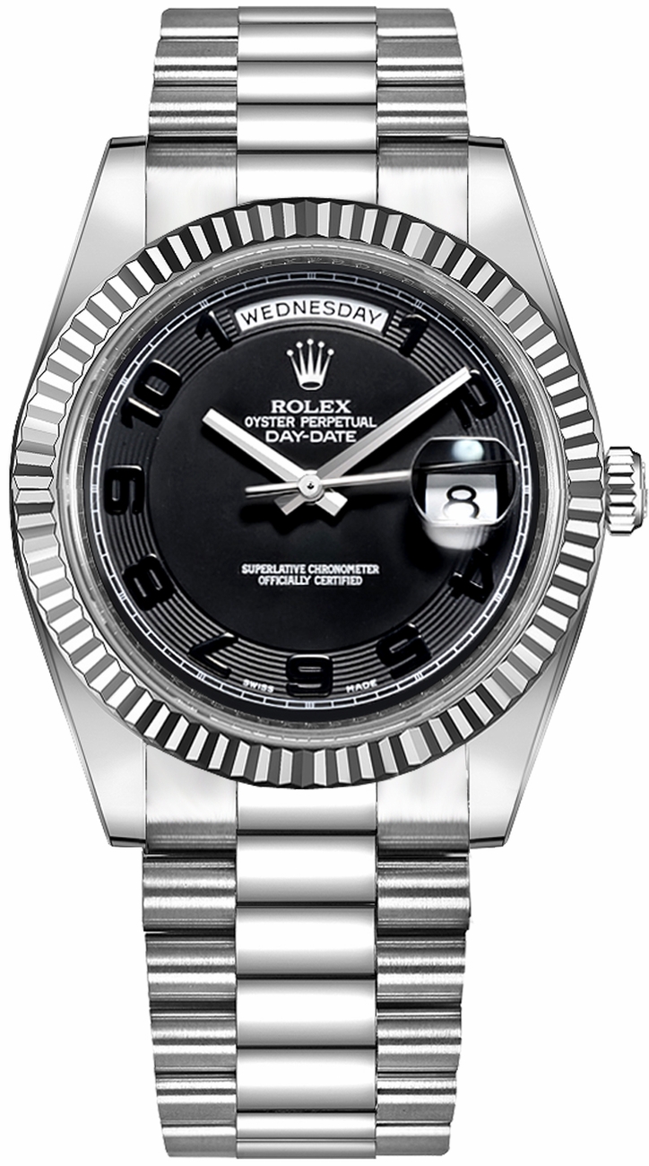 Rolex Day-Date Self winding Automatic Chronometer Black Mens Watch 218239-BLKCAP 