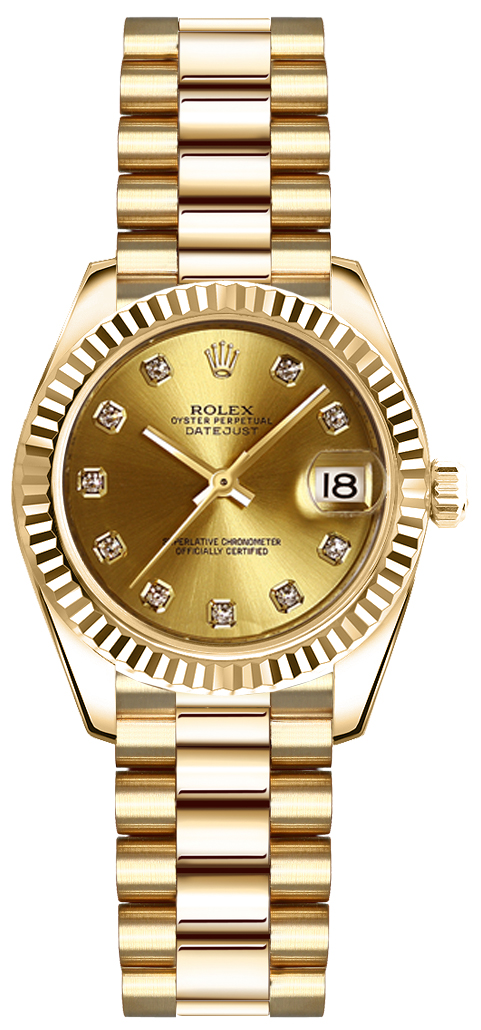 Rolex Lady-Datejust Self winding Automatic Champagne Ladies Watch 179178-CHPDP 