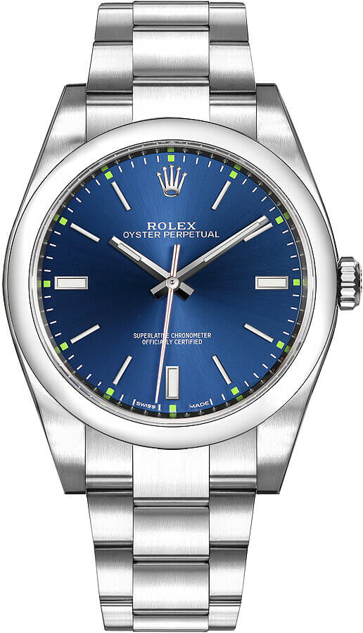 Rolex Oyster Perpetual Self winding Automatic Blue Mens Watch 114300-0003 