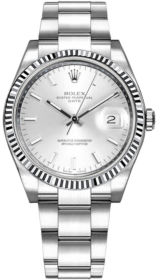 Rolex Oyster Perpetual Self winding Automatic Silver Watch 115234-0005 