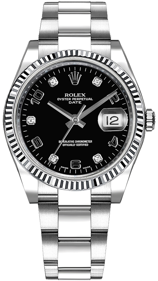Rolex Oyster Perpetual Self winding Automatic Black Watch 115234-0011 