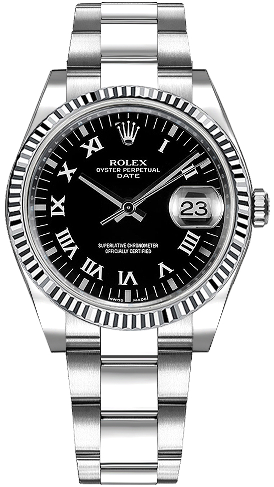 Rolex Oyster Perpetual Self winding Automatic Black Ladies Watch 115234-BLKRO 