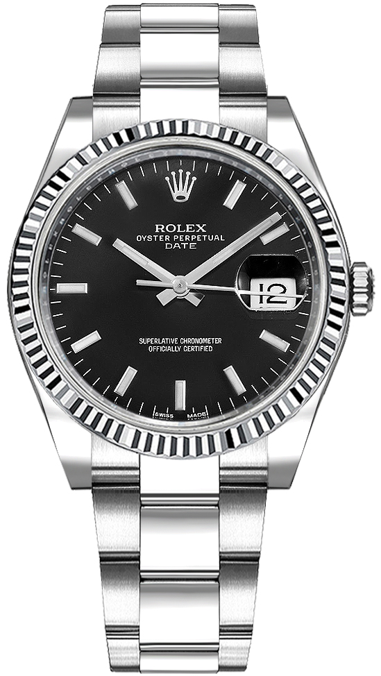 Rolex Oyster Perpetual Self winding Automatic Black Watch 115234-0002 