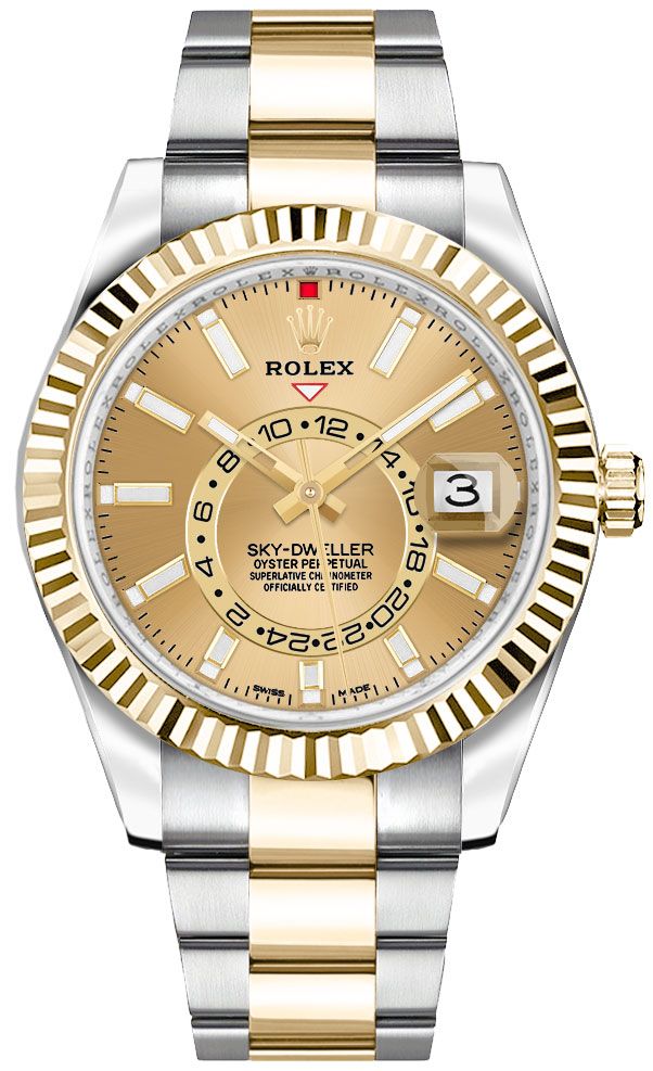 Rolex Sky-Dweller Self winding Automatic Champagne Mens Watch 326933-0001 