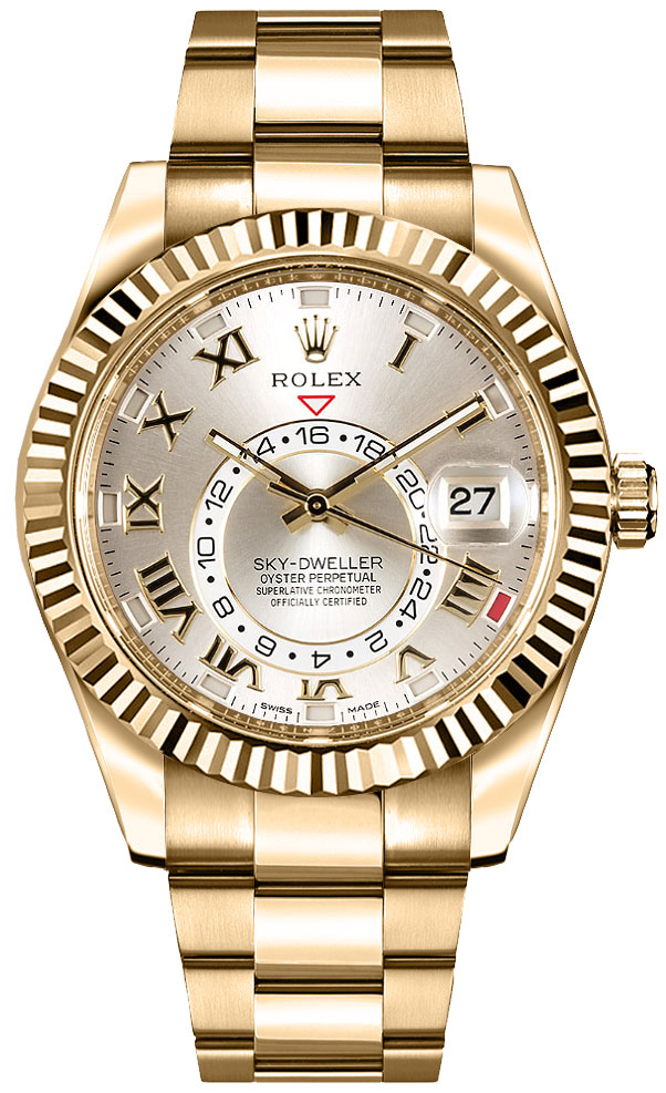 Rolex Sky-Dweller Self Winding Automatic Silver Mens Watch 326938-0001 