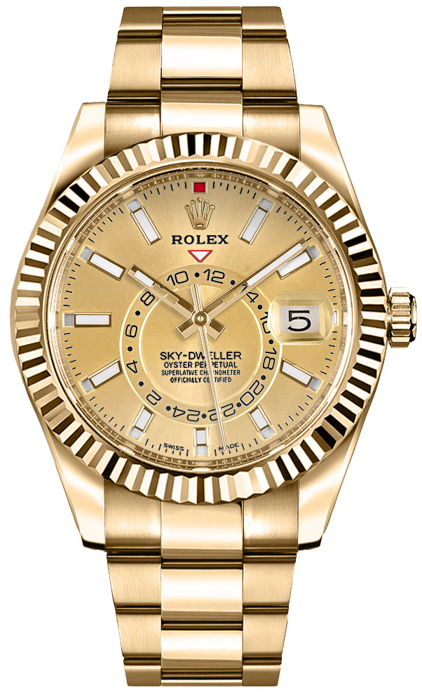 Rolex Sky-Dweller Self winding Automatic Champagne Mens Watch 326938-0003 