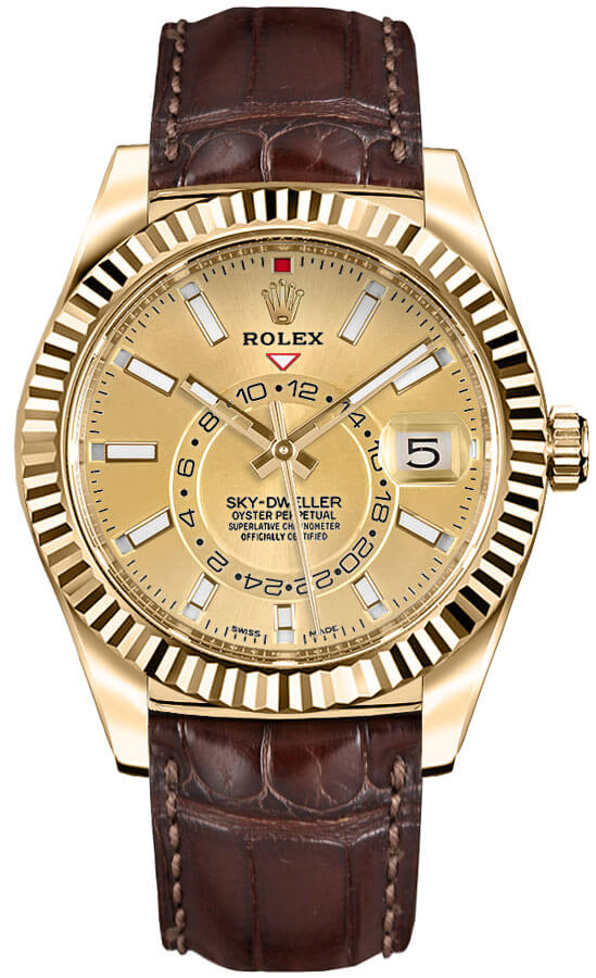 Rolex Sky-Dweller Self winding Automatic Champagne Mens Watch 326138-0006 