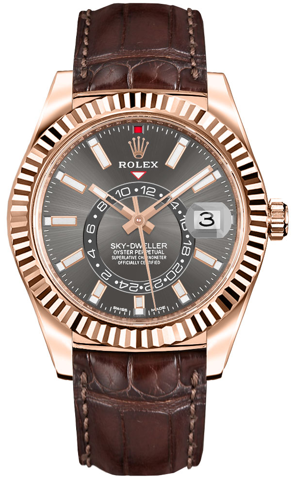 Rolex Sky-Dweller Self winding Automatic Dark Rhodium Mens Watch 326135-0008 