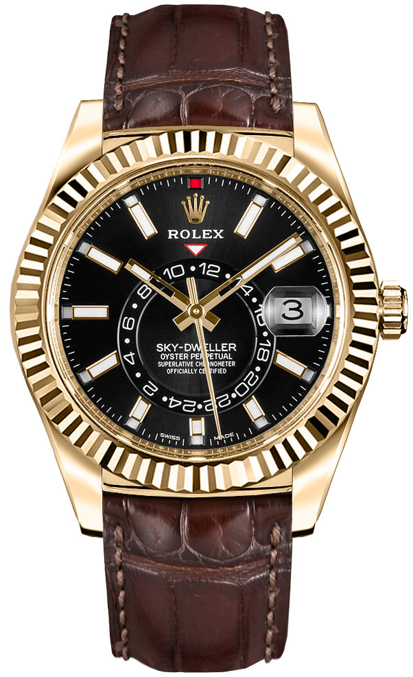 Rolex Sky-Dweller Self winding Automatic Black Mens Watch 326138-0008 