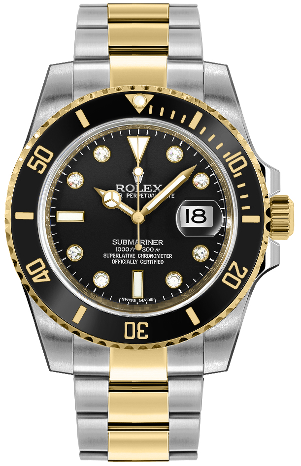 Rolex Submariner Self winding Automatic Black Mens Watch 116613LN-0003 