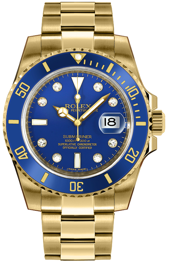 Rolex Submariner Self winding Automatic Blue Mens Watch 116618LB-0002 