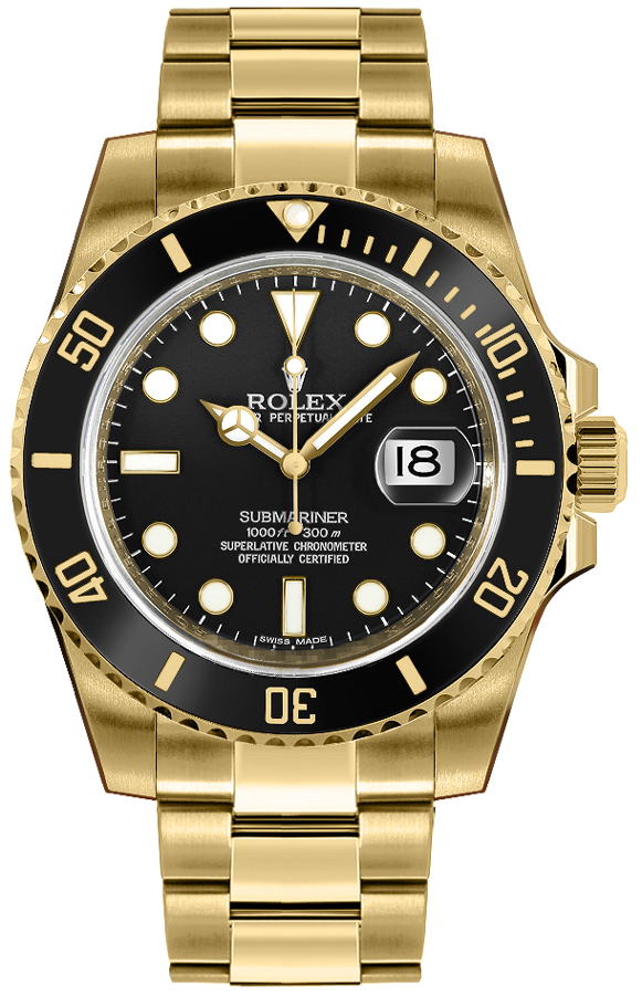 Rolex Submariner Self winding Automatic Black Mens Watch 116618LN-0001 