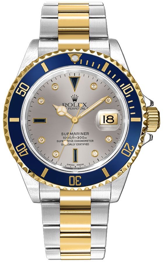 Rolex Submariner Self winding Automatic Silver Mens Watch 16613-SERTI 