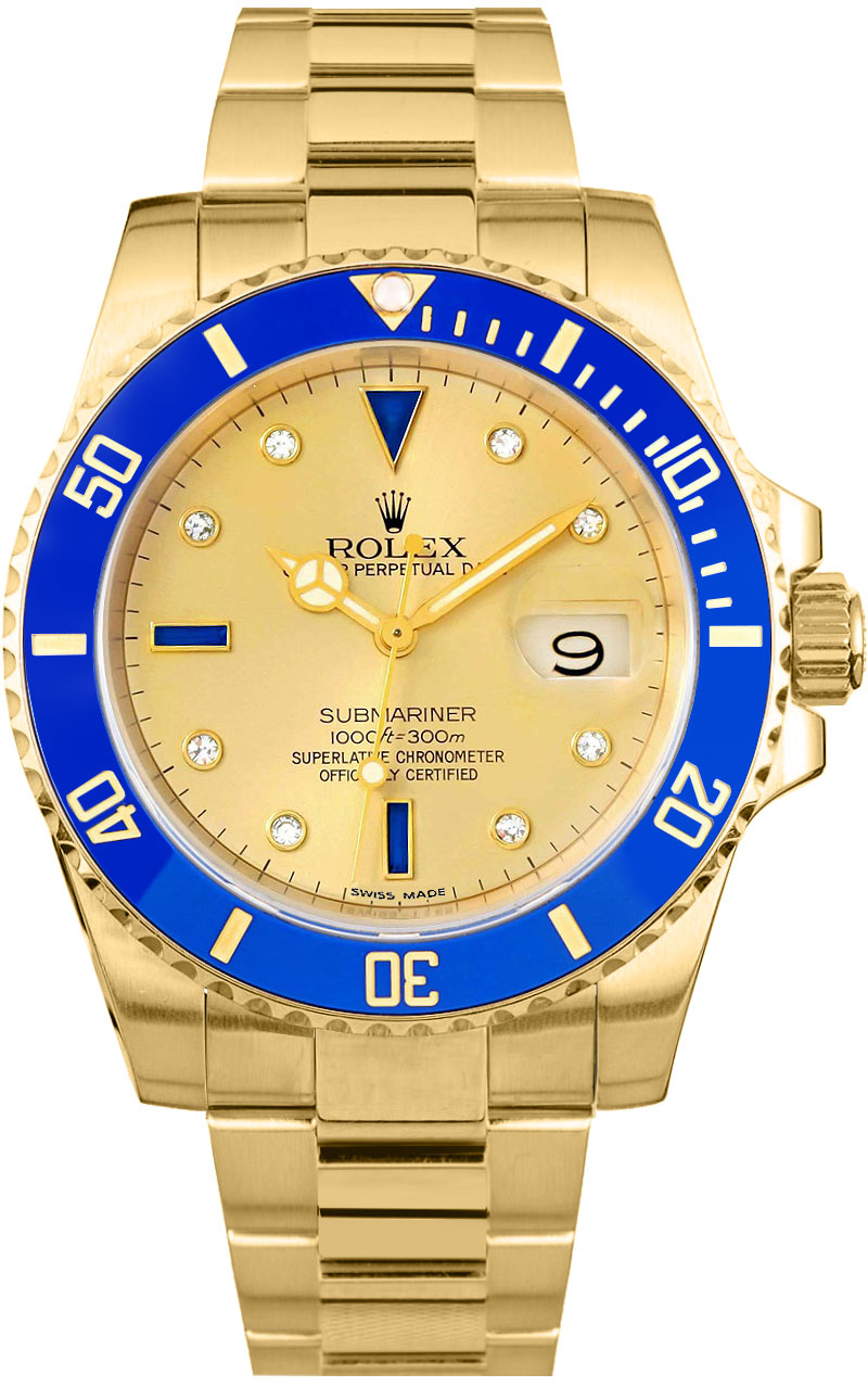 Rolex Submariner Self winding Automatic Champagne Mens Watch 16618-CHSER 