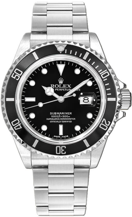 Rolex Submariner Self winding Automatic Black Mens Watch 16800 