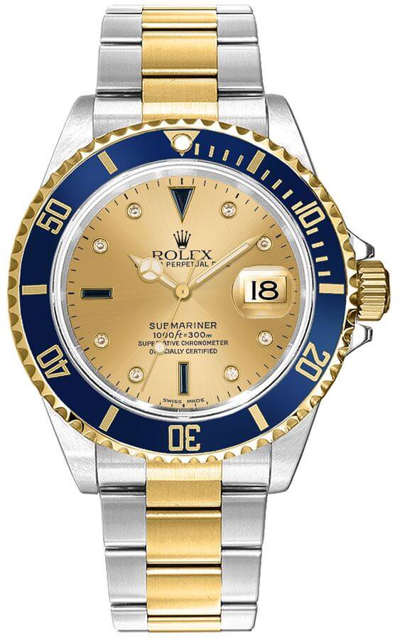 Rolex Submariner Self winding Automatic Champagne Mens Watch 16613-CHPDHO 