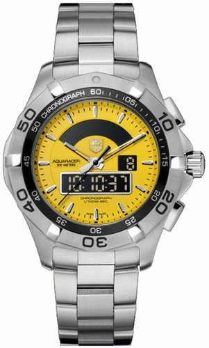 Tag Heuer Aquaracer Battery Operated Quartz Yellow Mens Watch CAF1011.BA0821 