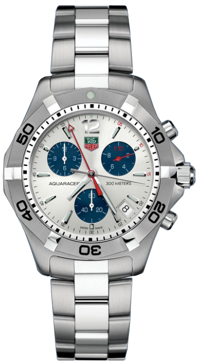 Tag Heuer Aquaracer Battery Operated Quartz Silver Mens Watch CAF1111-BA0803 