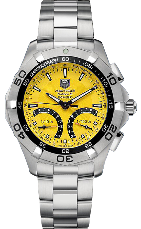Tag Heuer Aquaracer Hybrid Electro Mechanical Yellow Watch CAF7013-BA0821 