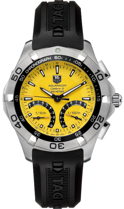 Tag Heuer Aquaracer Hybrid Electro Mechanical Yellow Watch CAF7013-FT8011 