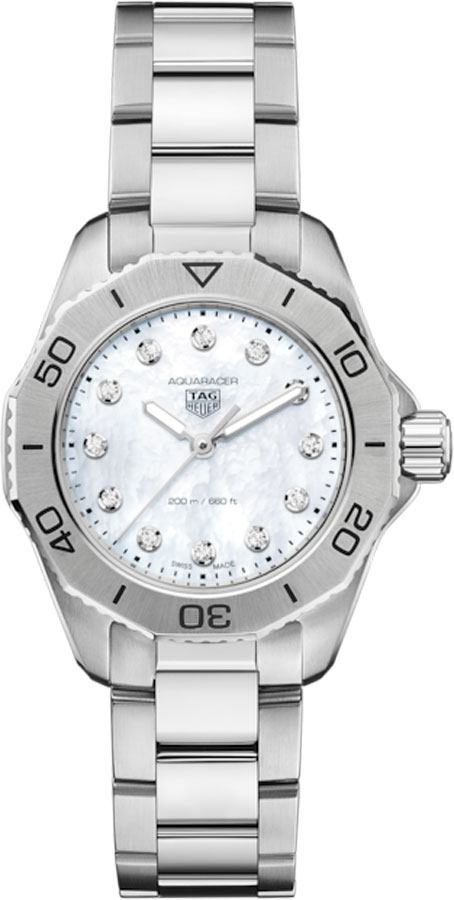Tag Heuer Aquaracer Battery Operated Quartz White Ladies Watch WBP1416.BA0622 