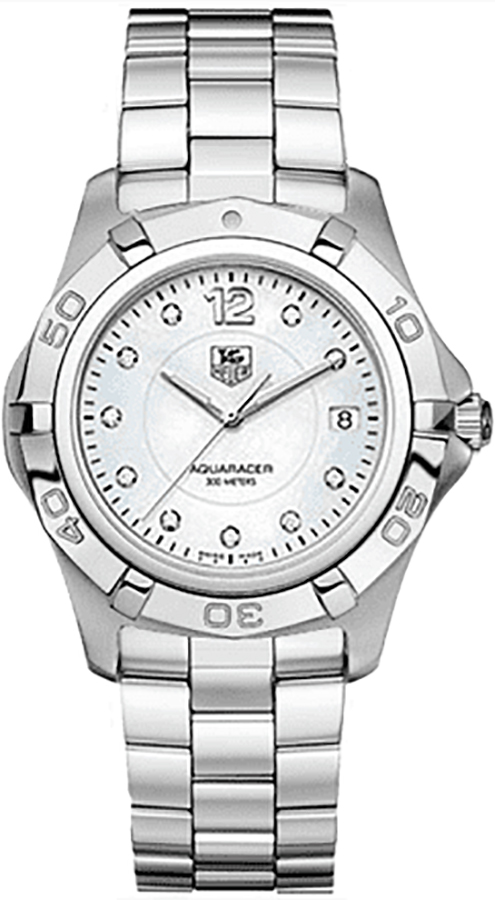 Tag Heuer Aquaracer 
Battery Operated Quartz Pearl White Watch WAF1115-BA0810 